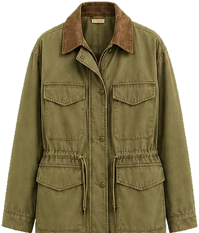 Olive jacket preset item for outfit try-on