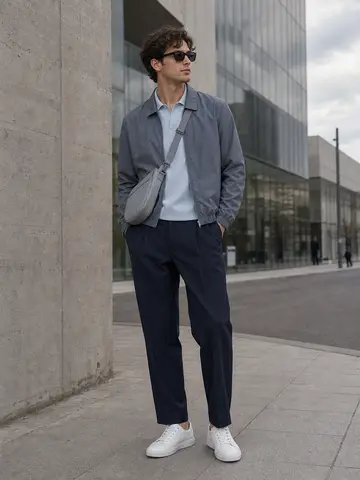 Berlin cool blue sport outfit reference for photo-based try-on